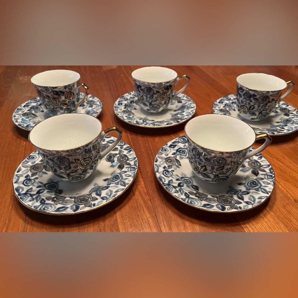 Richfield Tachikichi Set Of 5 Teacups & Saucers
